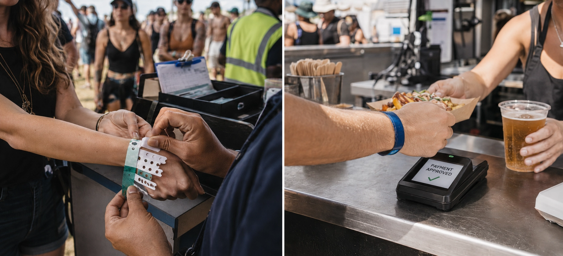 Physical Tear-Off Tab Wristbands vs RFID Wristband Payment Systems Physical Tear-Off Tab Wristbands vs RFID Wristband Payment Systems